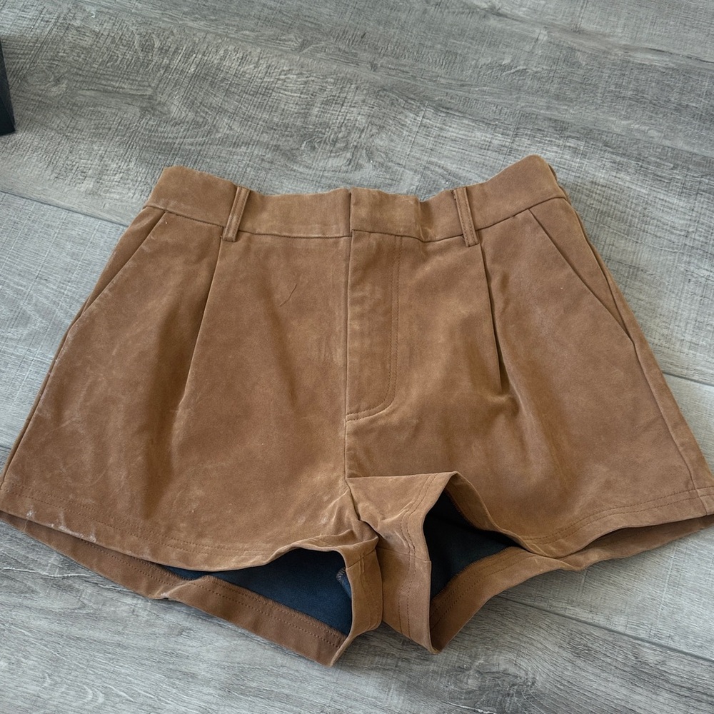 Free people MEDIUM mocha tan roma vegan suede shorts